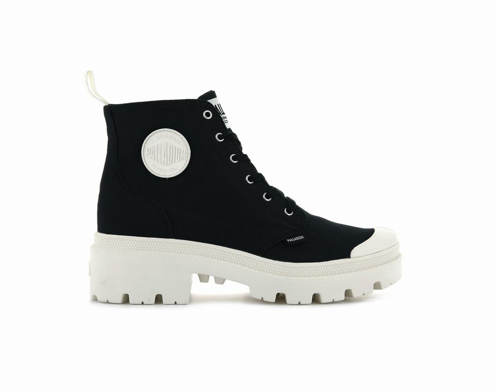 Palladium Pallabase Twill Womens Boots Black Australia [NYLDZJ-815]